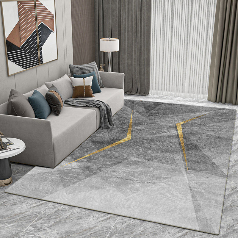 Gray Tone Gorgeous Rug Leisure Contrast Panel Carpet Stain Resistant Carpet for Living Room