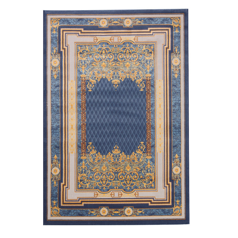 Moroccan Medallion Print Rug Polyester Area Carpet Stain Resistant Indoor Rug for Living Room