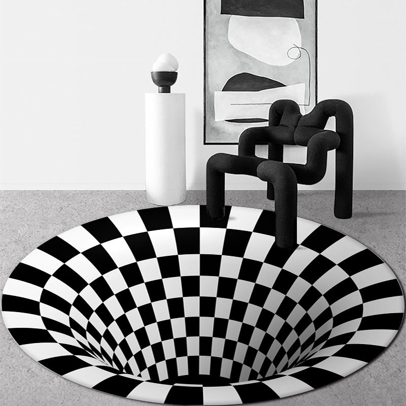 Wit Modern Rug Blending Geometrisch Tapijt Non-Slip Backing Rug voor de woonkamer