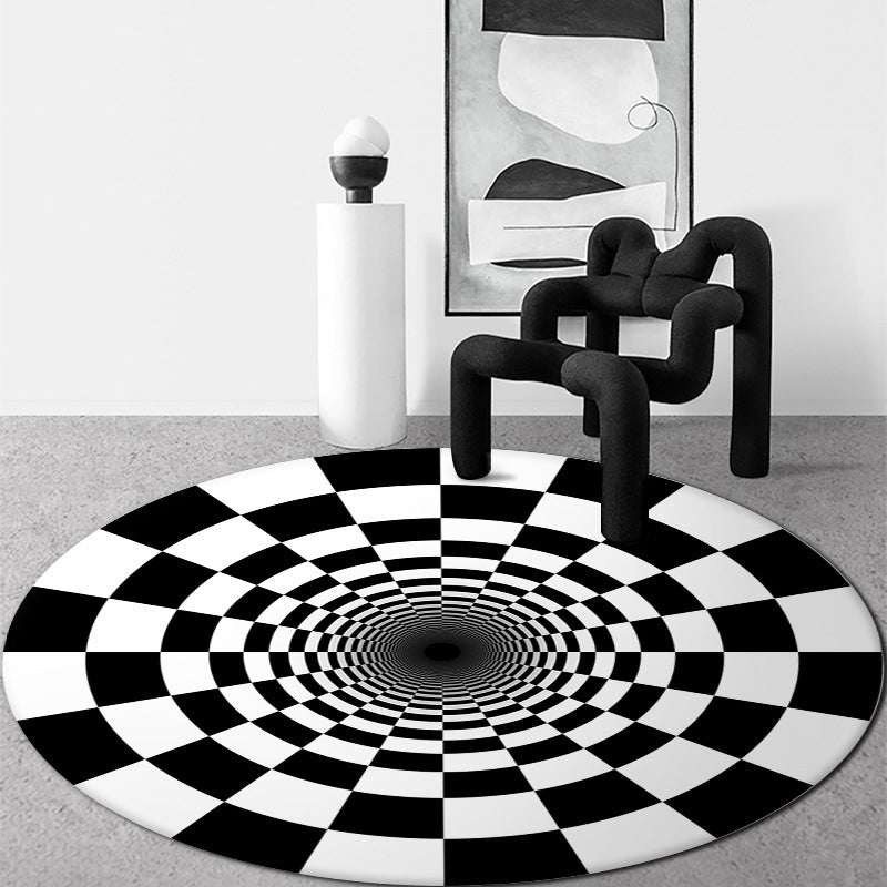 Wit Modern Rug Blending Geometrisch Tapijt Non-Slip Backing Rug voor de woonkamer