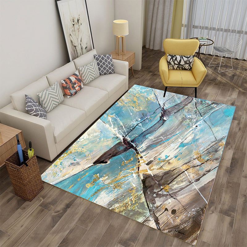 Wit Modern Carpet Polyester Grafisch tapijt Non-slip achterste tapijt voor thuisdecoratie