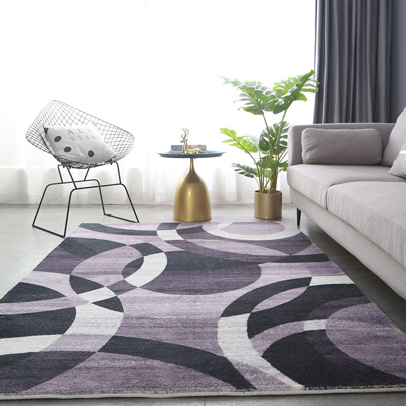 Moderne woonkamer tapijt blauw polyester gebied tapijt geometrisch patroon niet-slip achterste ruggebied tapijt