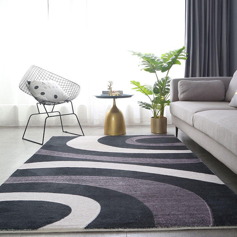 Moderne woonkamer tapijt blauw polyester gebied tapijt geometrisch patroon niet-slip achterste ruggebied tapijt