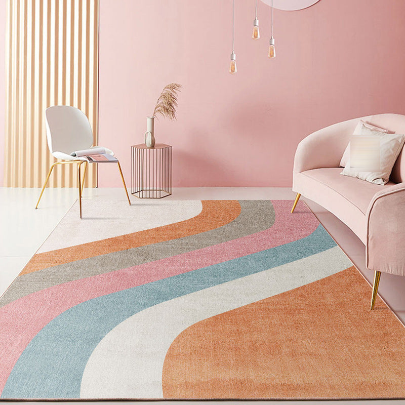 Tapis lavable de tapis en polyester à tapis à moquette orange pour le salon