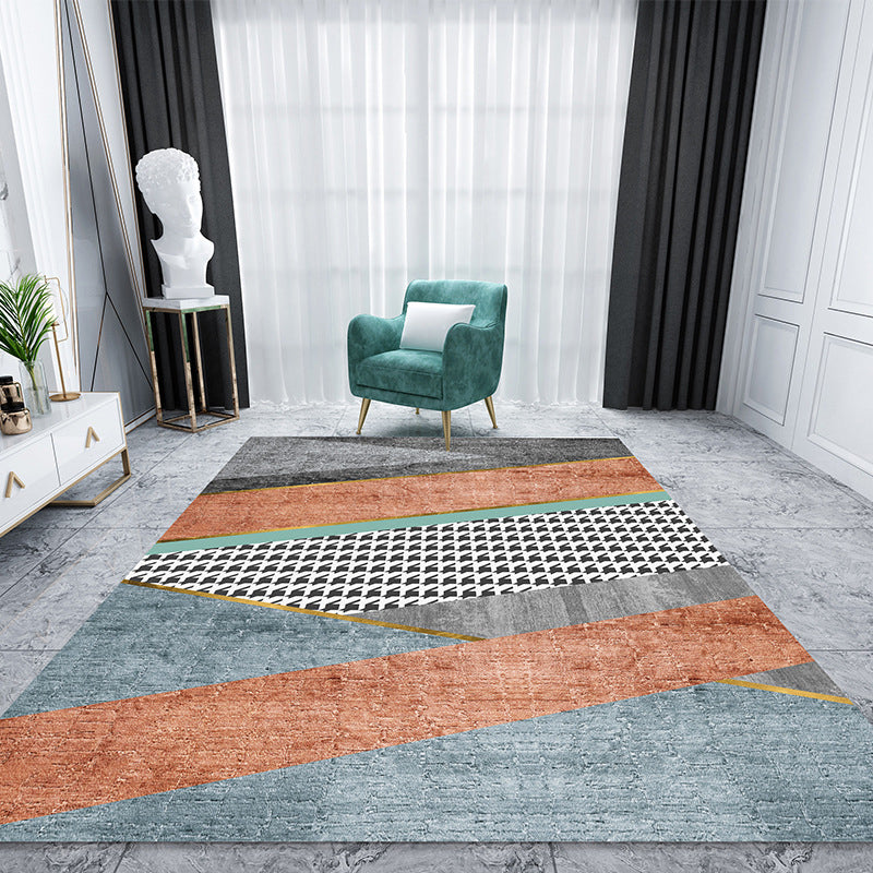 Oranje eenvoudig tapijt polyester planten tapijt wasbaar tapijt voor woonkamer