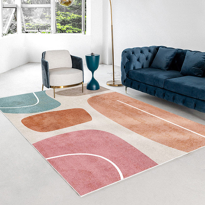 Tapis lavable de tapis en polyester à tapis à moquette orange pour le salon