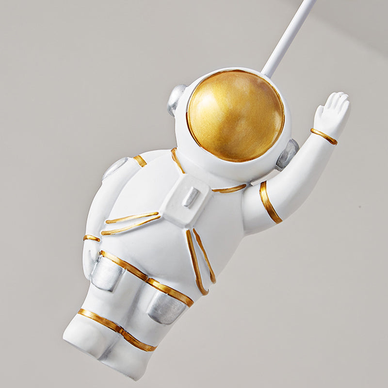 Astronaut Metal Flush Ceiling Light Kids Multi Lights Semi Flush Light with Balloon Acrylic Shade