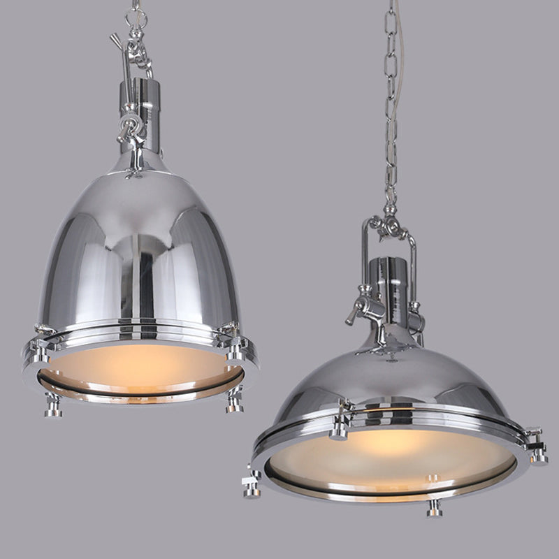 Luce a sospensione in metallo industriale a 1 luci a cupola lampada sospesa per caffetteria