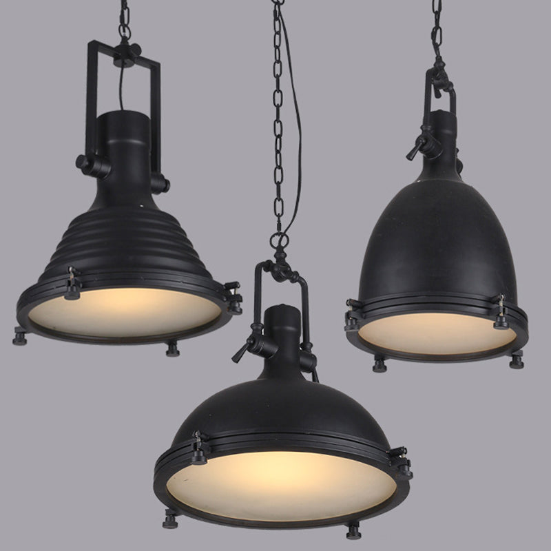 Luce a sospensione in metallo industriale a 1 luci a cupola lampada sospesa per caffetteria