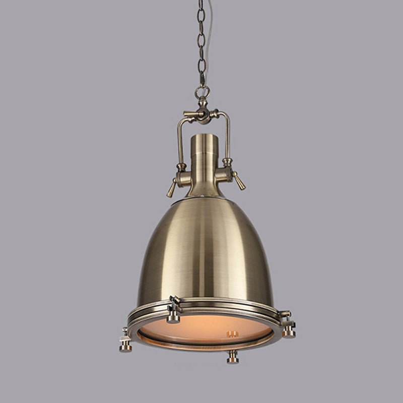 Luce a sospensione in metallo industriale a 1 luci a cupola lampada sospesa per caffetteria