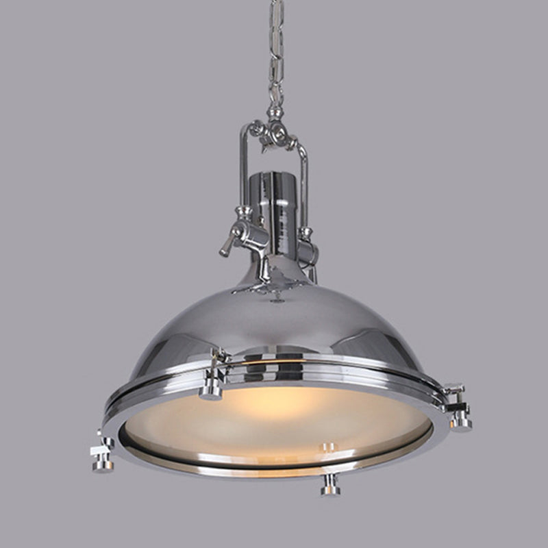 Luce a sospensione in metallo industriale a 1 luci a cupola lampada sospesa per caffetteria