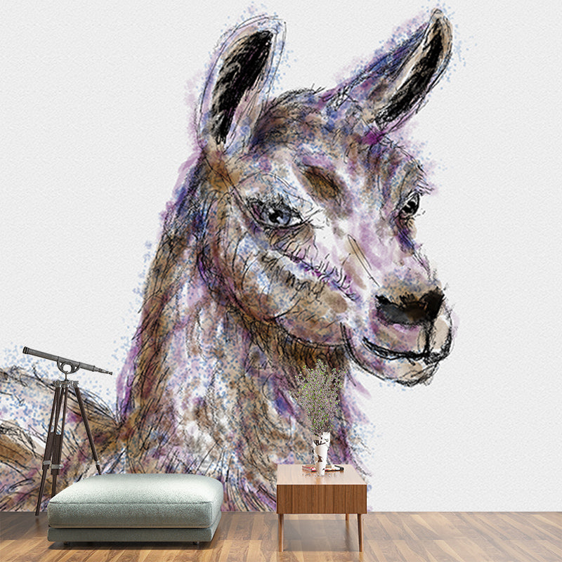 Animal Illustration Mural Wall Covering Eco-friendly Wallpaper for Bedroom