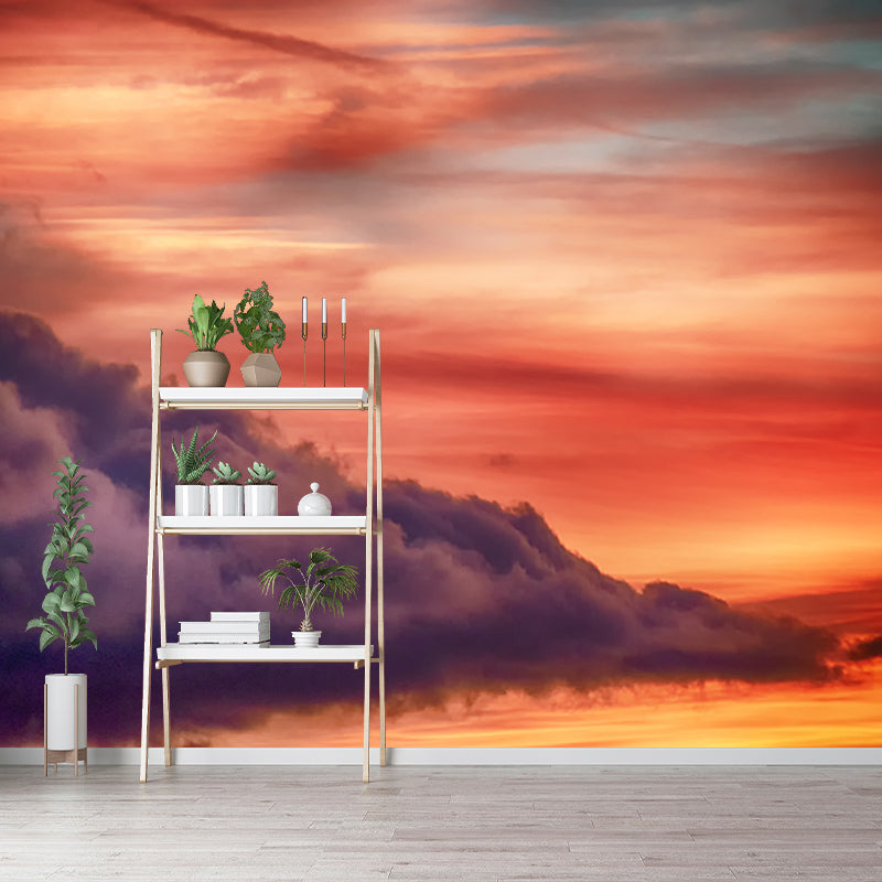 Modern Sky Mural Wallpaper Moisture Resistant Wall Decor for Living Room