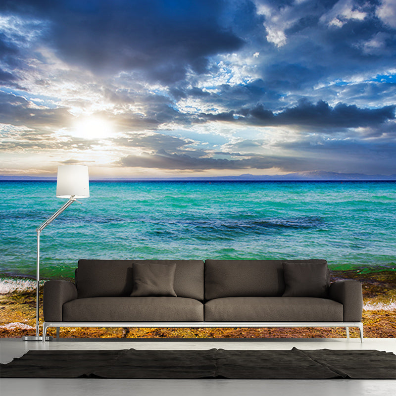 Tropical Sea Mural Moisture Resistant Wall Art for Guest Room Decor, Waterproofing