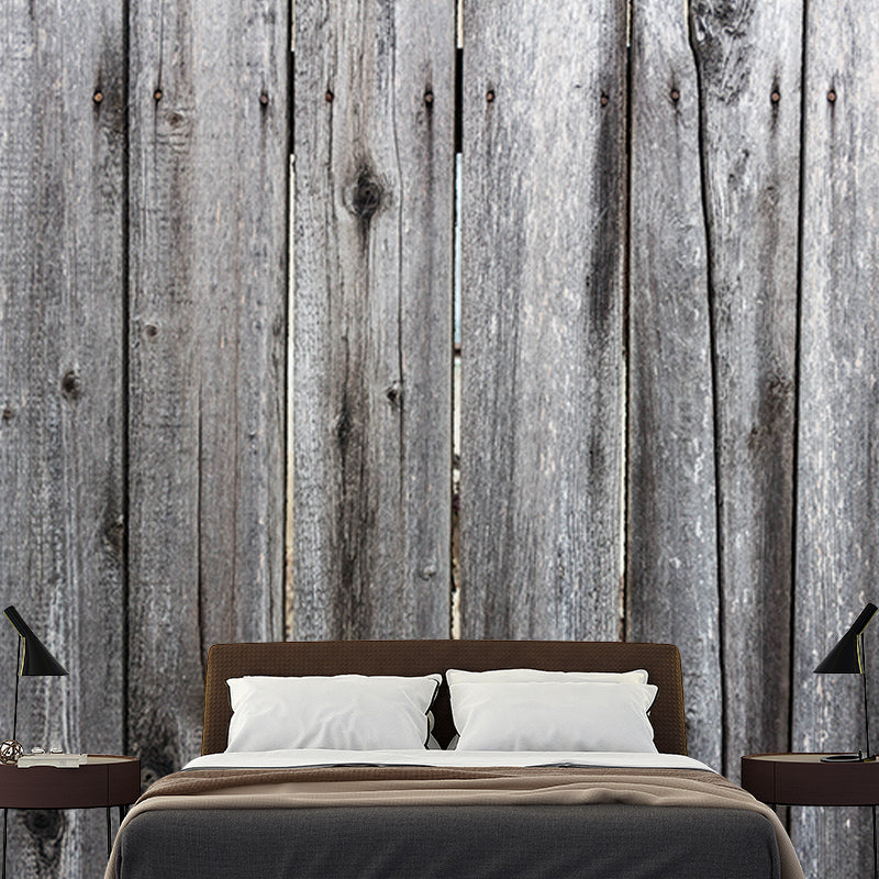 Industrial Style Wood Grain Mural Wallpaper Mildew Resistant Wall Decor for Living Room
