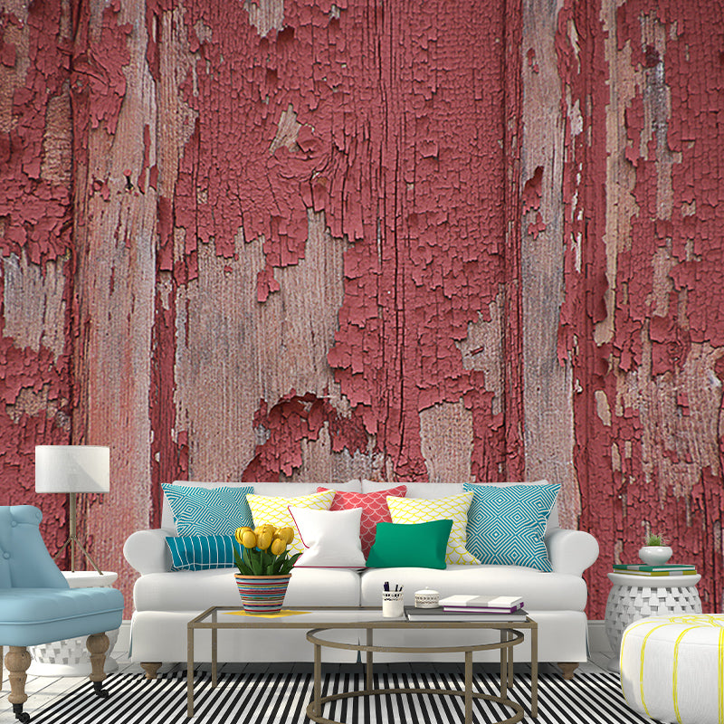 Industrial Wood Grain Wall Mural Decal Eco-friendly Mural Wallpaper for Living Room