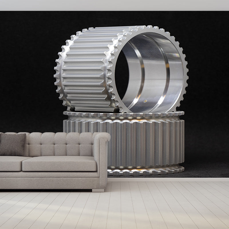 Gearwheel Wall Mural Modernism Wall Decor for Living Room, Water Resistant