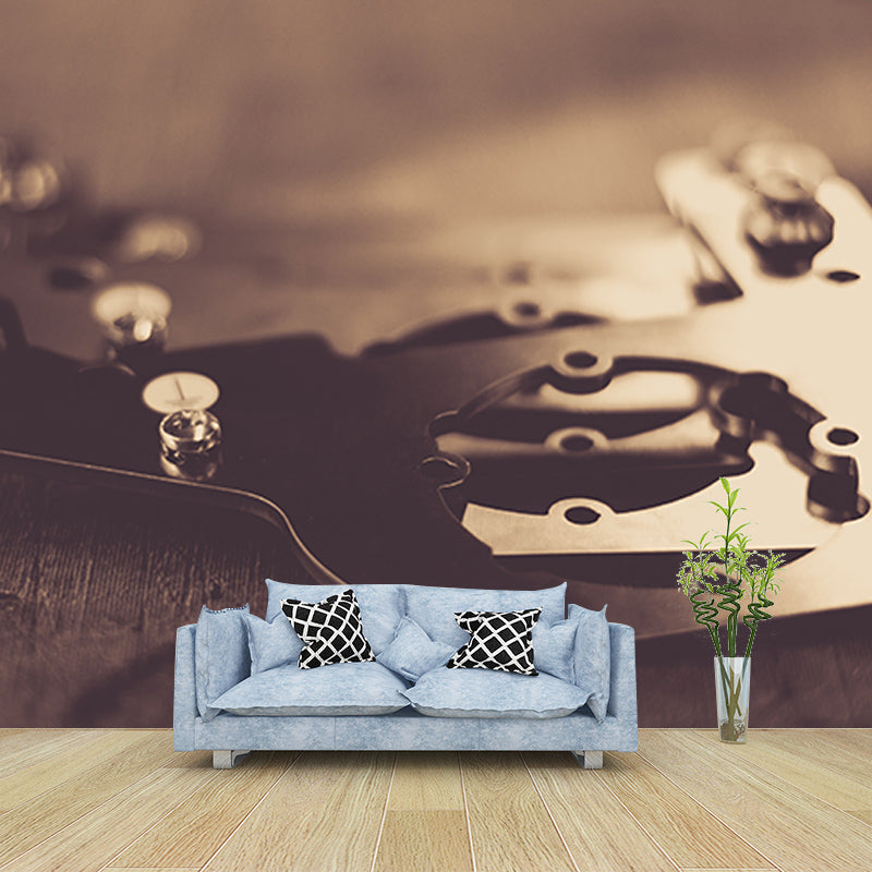 Gearwheel Wall Mural Modernism Wall Decor for Living Room, Water Resistant