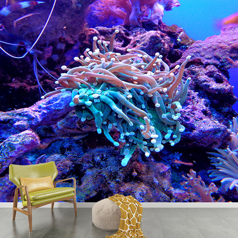 Tropical Seabed Stain-Resistant Mural Contemporary Wall Art for Sleeping Room