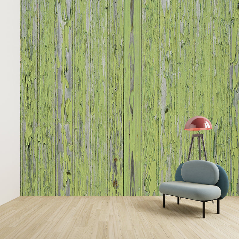 Wood Grain Industrial Wall Mural Mildew Resistant Sitting Room Wall Decor