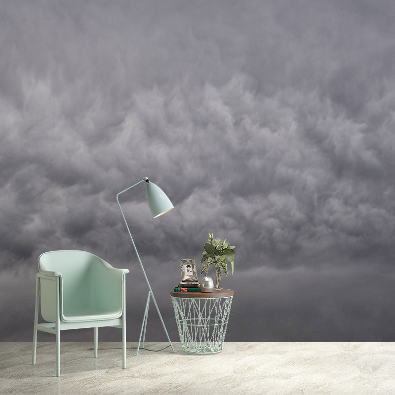 Heavily Clouded Wall Mural Modern Water Resistant Wall Art for House Interior