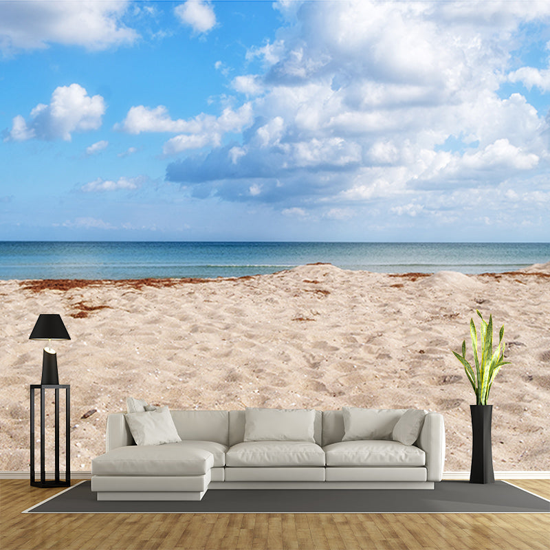 Blue Ocean Wall Mural Wallpaper Moisture Resistant Modern Bedroom Home Decor