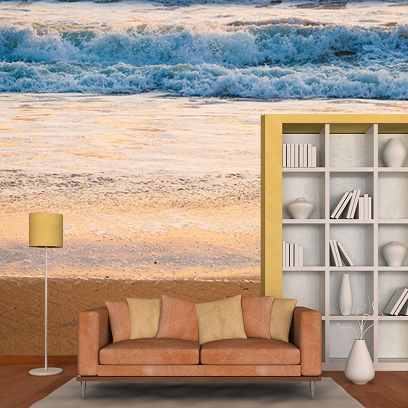 Blue Ocean Wall Mural Wallpaper Moisture Resistant Modern Bedroom Home Decor