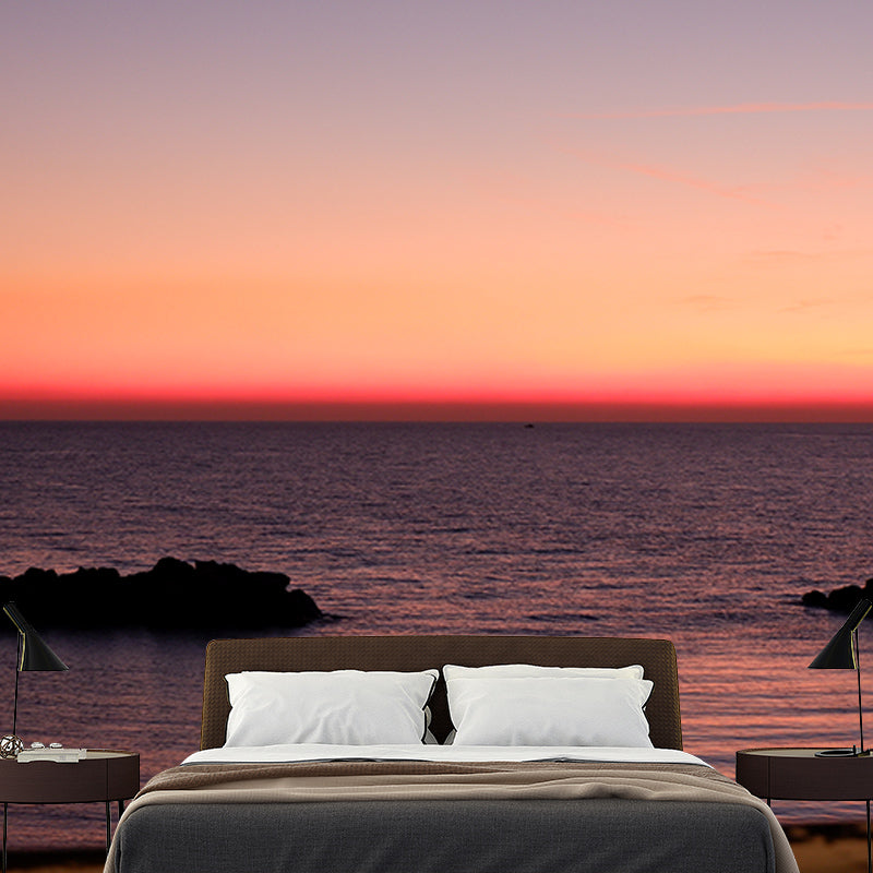 Tropical Sea Customized Mural Stain Resistant Eco-friendly Wall Art for Bathroom