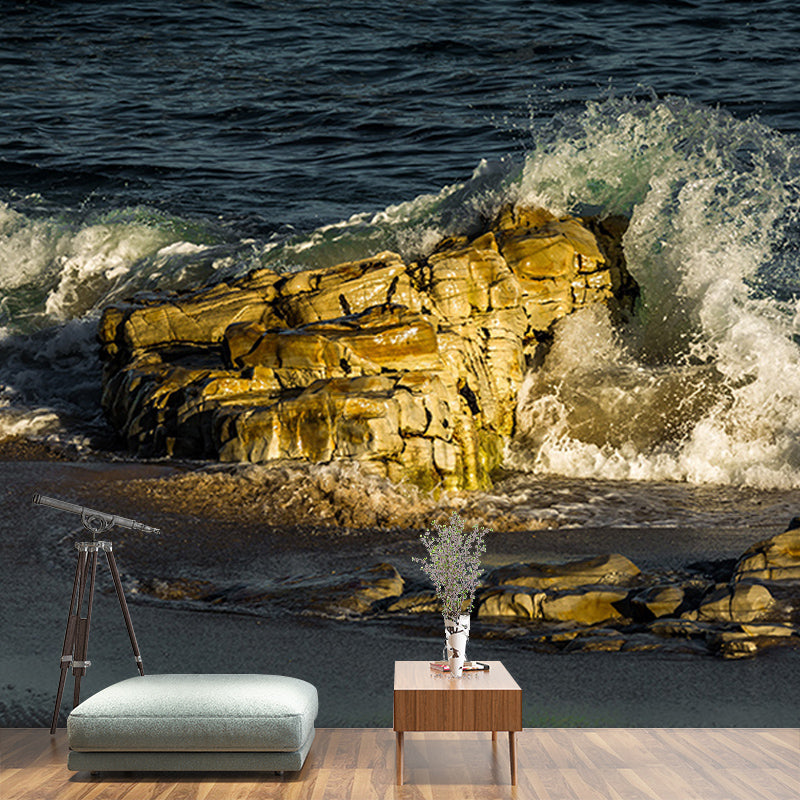 Tropical Sea Customized Mural Stain Resistant Eco-friendly Wall Art for Bathroom