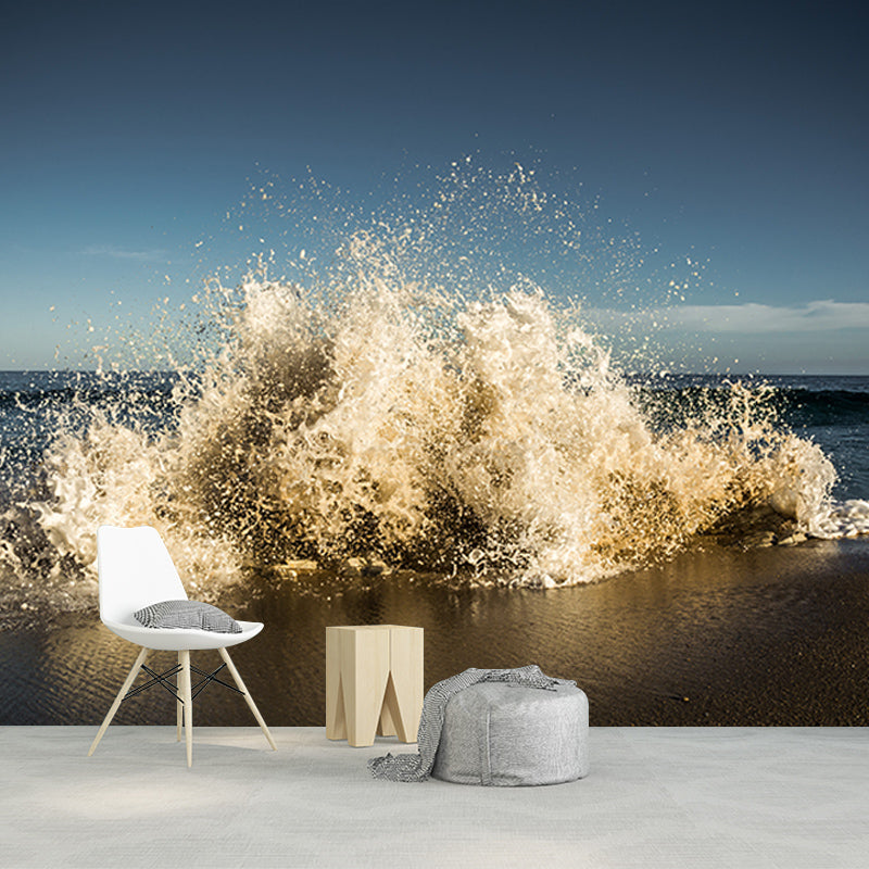 Tropical Sea Customized Mural Stain Resistant Eco-friendly Wall Art for Bathroom