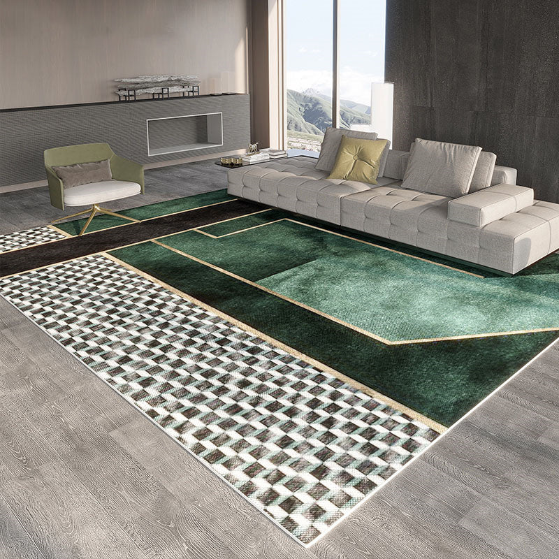 Stijlvol moderne gebied tapijt geometrisch patroon grijs tapijten polyester niet-slip achterste tapijt voor woonkamer