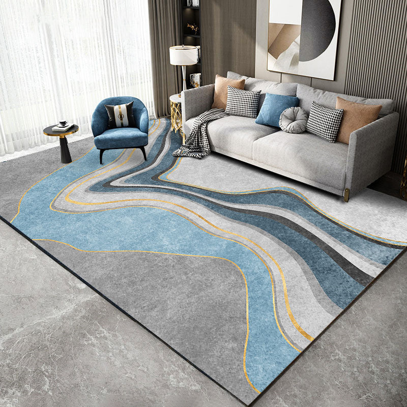 Stijlvol moderne gebied tapijt geometrisch patroon grijs tapijten polyester niet-slip achterste tapijt voor woonkamer