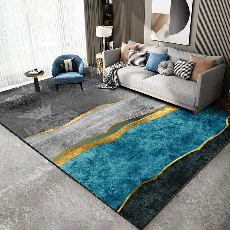 Élégant espace moderne Modèle géométrique Modèle Gray Rapier en polyester non glissant pour le salon