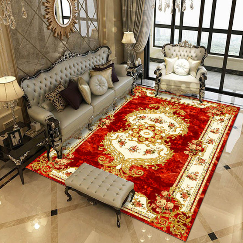 Traditioneller mehrfarbiger Teppich Wunderschöner Stammesdruck Teppich -Fleckenfest -Resistant Teppich für Wohnzimmer