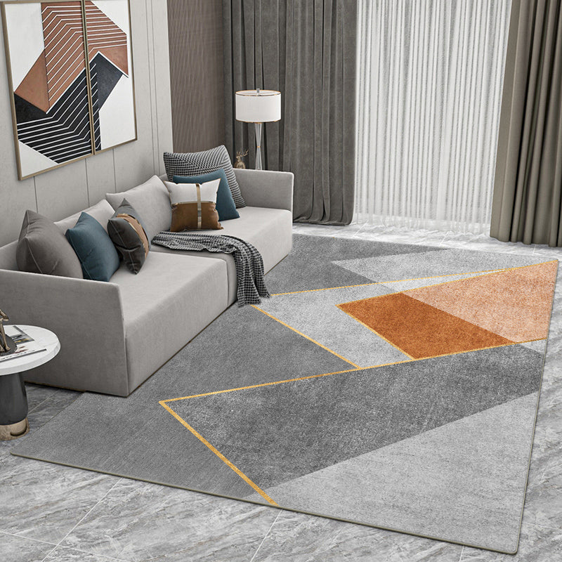 Tapis graphique de mélange moderne gris tapis de support sans glissement pour le salon