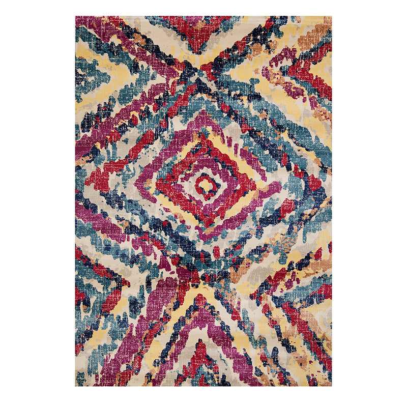 Victorian Tribal Print Carpet Polyester Area Rug Stain Resistant Indoor Rug for Home Decoration