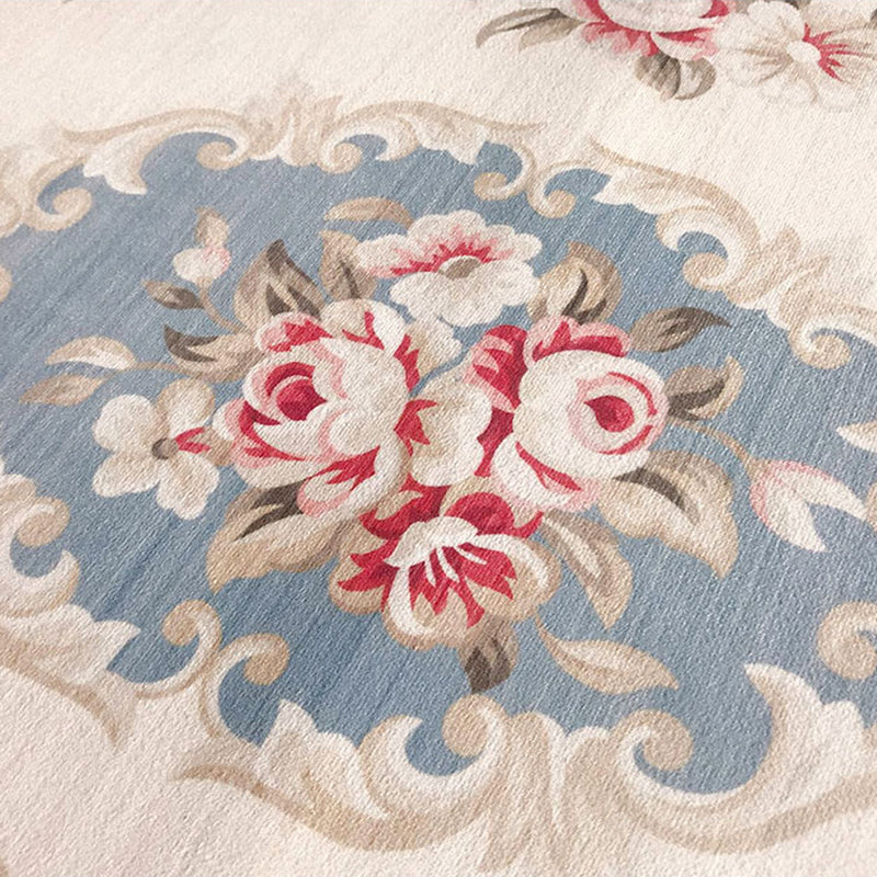 Stylish Traditional Carpet Medallion Print Polyester Area Rug Anti-Slip Area Rug for Home Decor