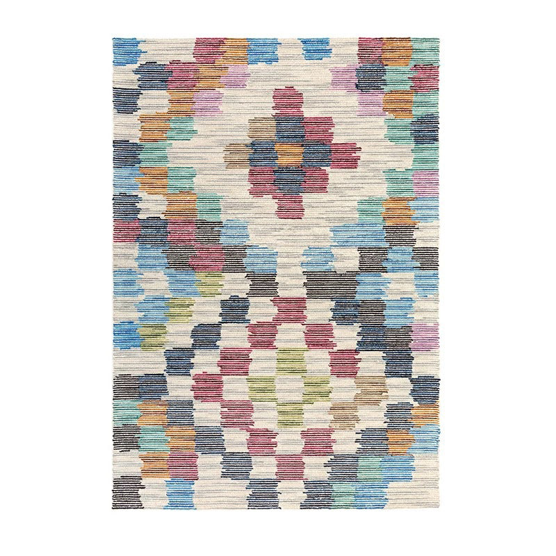 Traditional Living Room Carpet Morocco Pattern Polyester Area Rug Stain Resistant Rug