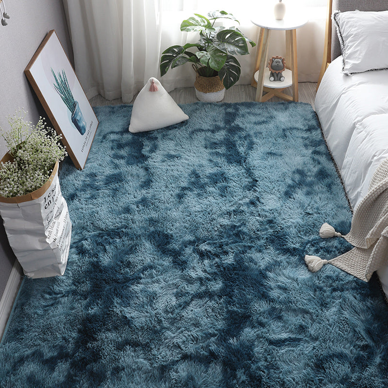 Relaxing Solid Shag Rug Polyester Indoor Carpet Non-Slip Backing Area Carpet for Home Decoration