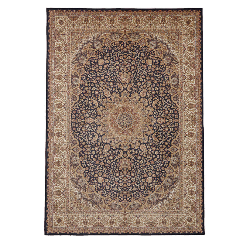 Brown Morocco Area Carpet Medallion Pattern Polyester Area Rug Stain Resistant Rug for Home Decor