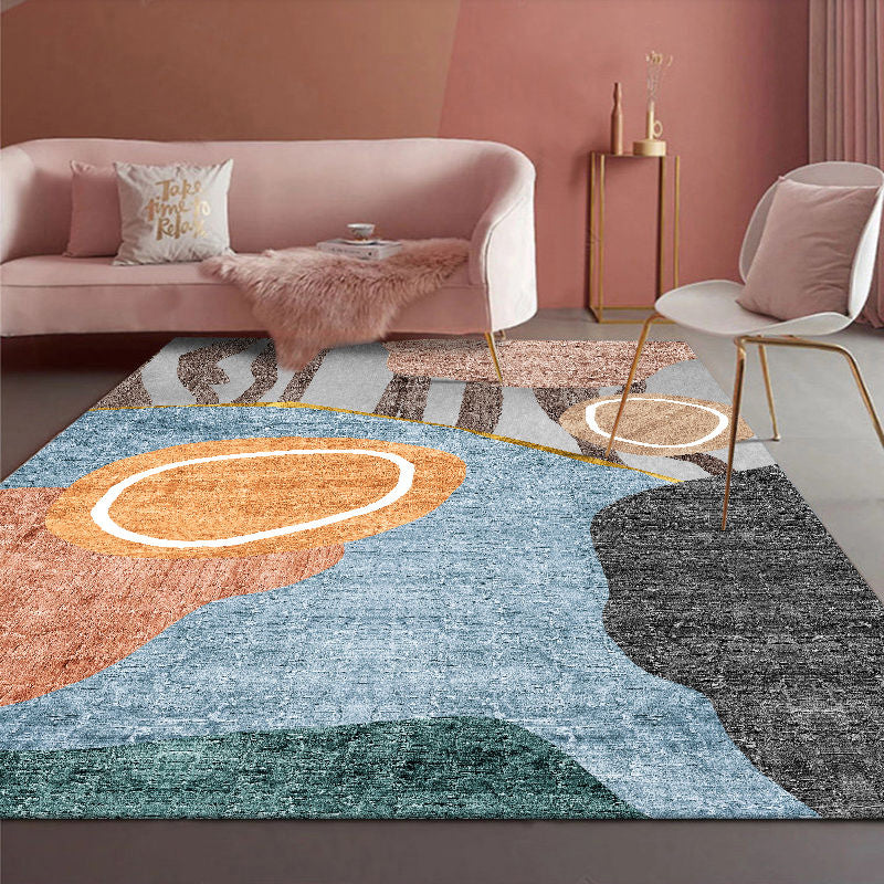 Sky Blue Modern Rug Polyester Grafisch Tapijten Niet-slip achterste tapijt voor thuisdecoratie