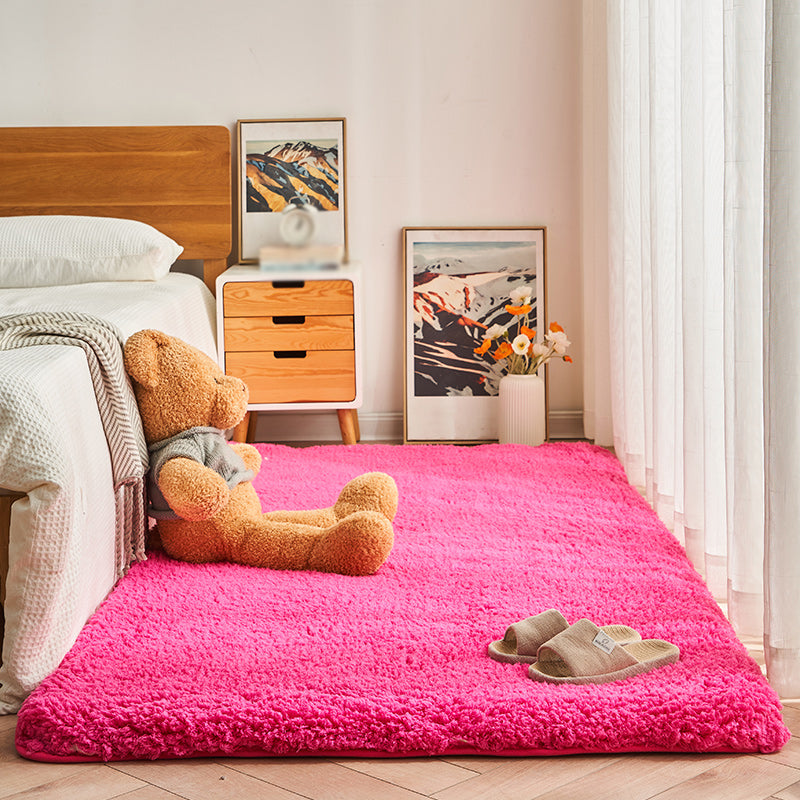 Comfort Home Decoration Area Rug Solid Shag Carpet Polyester Non-Slip Backing Indoor Carpet