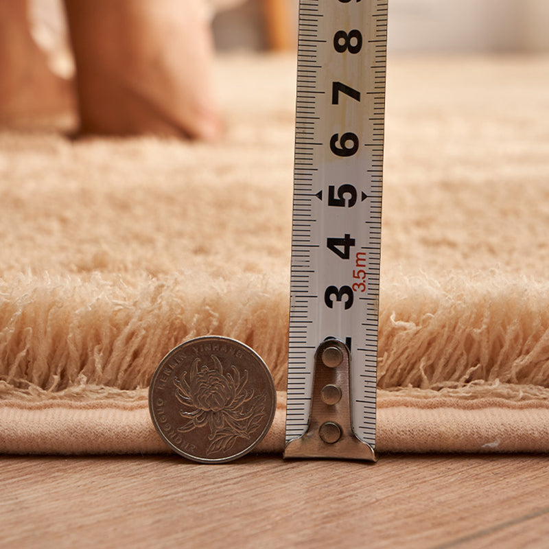 Comfort Home Decoration Area Rug Solid Shag Carpet Polyester Non-Slip Backing Indoor Carpet