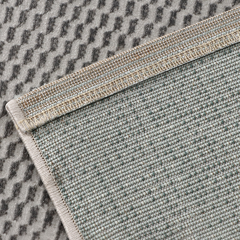 Green Living Room Area Carpet Color-Blcked Polyester Area Rug Stain Resistant Rug