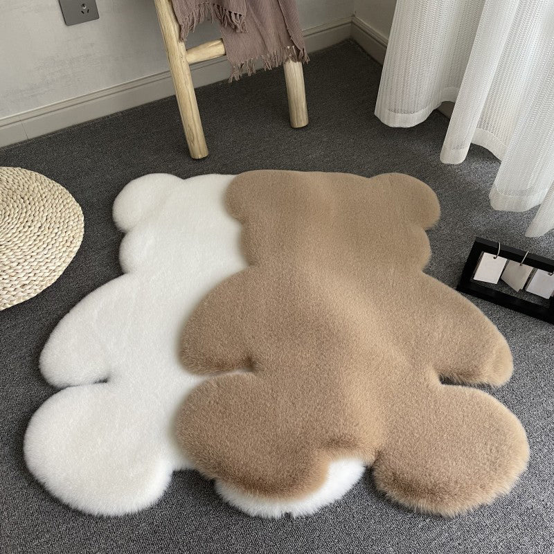 Kid Bear Pattern Carpet Polyester Plush Area Rug Stain Resistant Rug for Children's Room