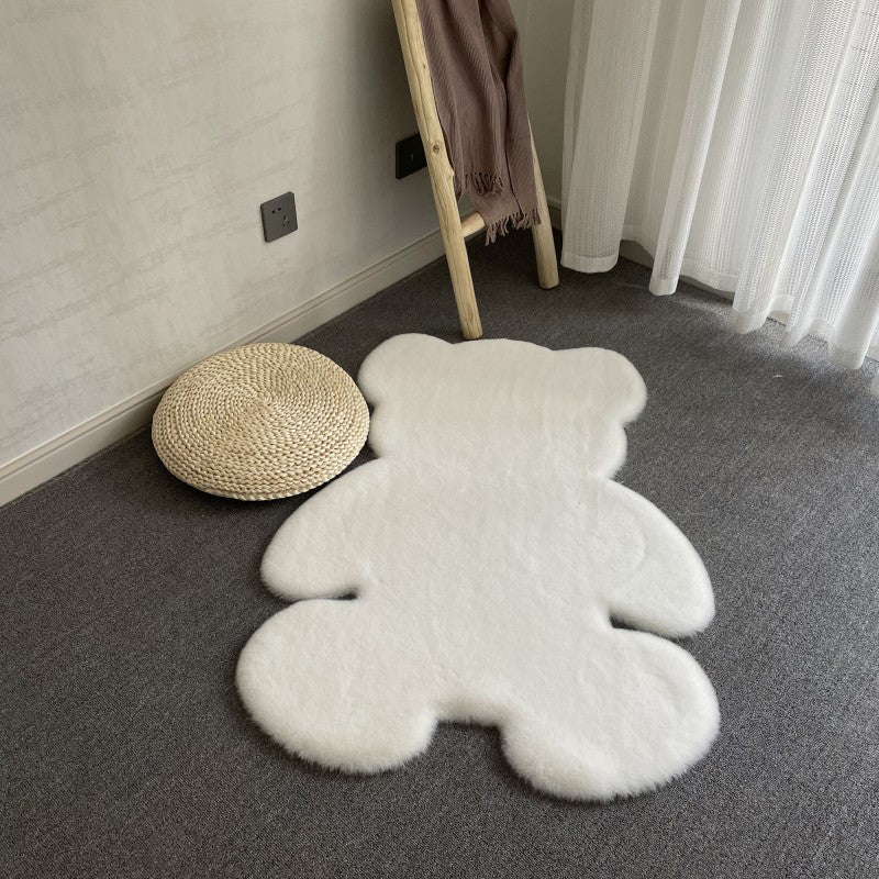 Kid Bear Pattern Carpet Polyester Plush Area Rug Stain Resistant Rug for Children's Room