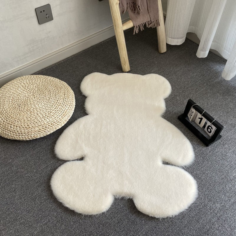 Kid Bear Pattern Carpet Polyester Plush Area Rug Stain Resistant Rug for Children's Room