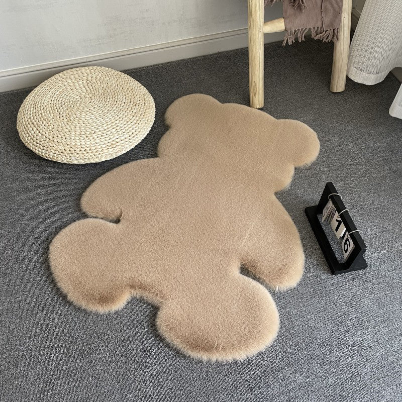 Kid Bear Pattern Carpet Polyester Plush Area Rug Stain Resistant Rug for Children's Room