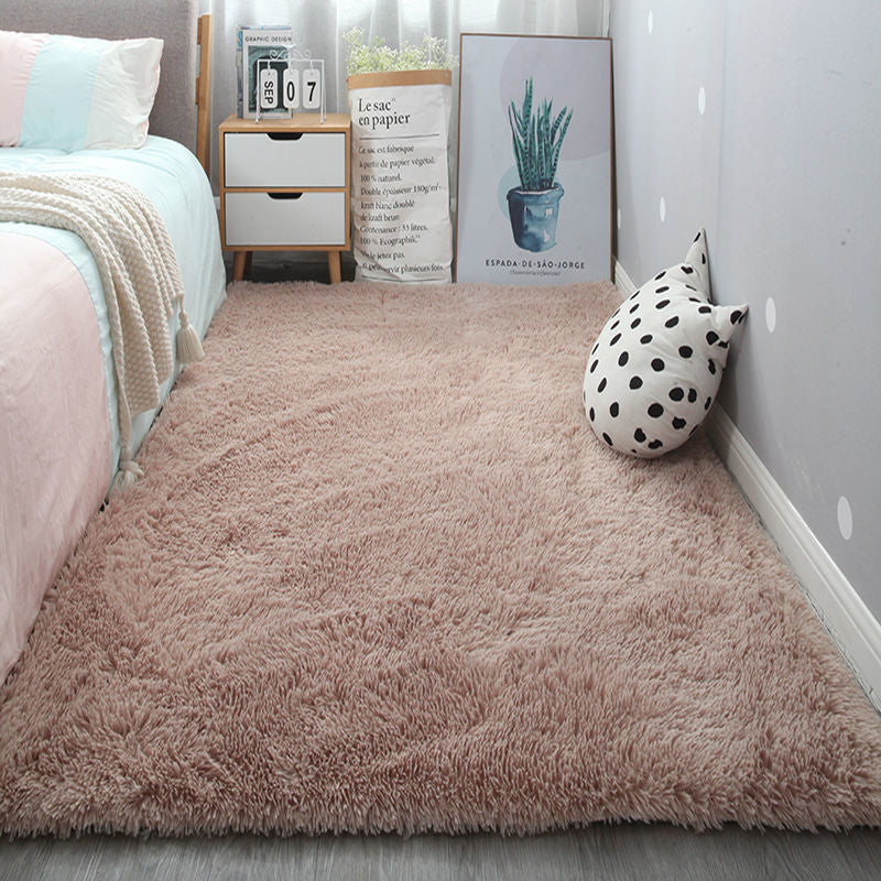 Comfort Home Decoration Area Rug Plain Shag Carpet Polyester Non-Slip Backing Indoor Carpet