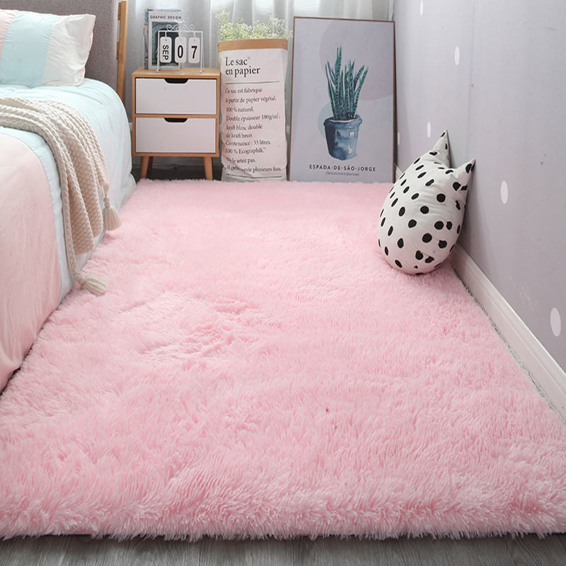 Comfort Home Decoration Area Rug Plain Shag Carpet Polyester Non-Slip Backing Indoor Carpet